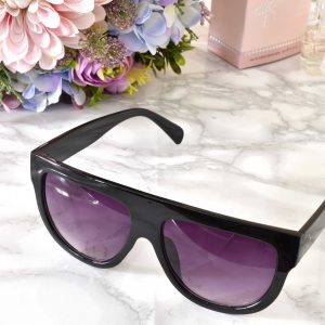 elegantné dámske slnečné okuliare čierne s fialovým sklom uv 400