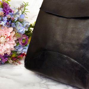 Dámsky elegantný jednoduchý čierny batoh eko koža